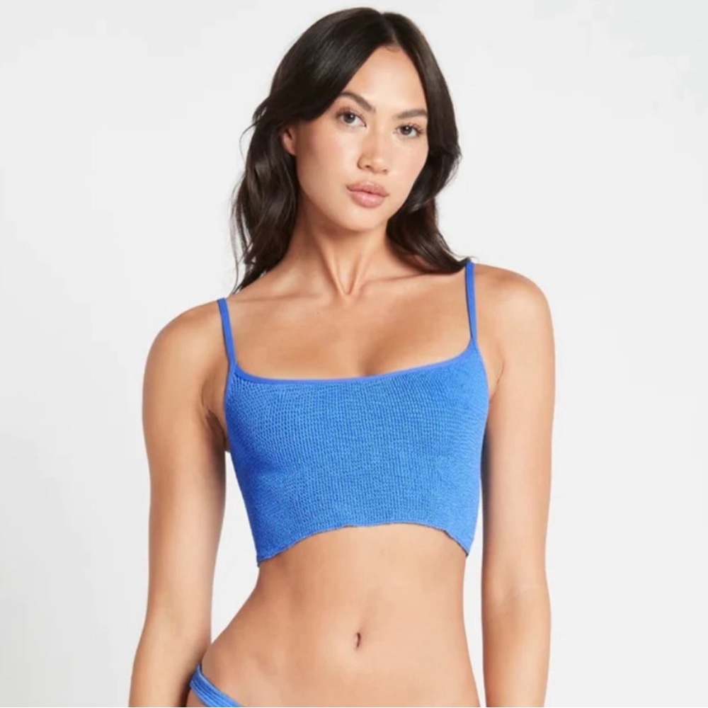 NEW! BOND-EYE Reid crop bikini top, blue, one size